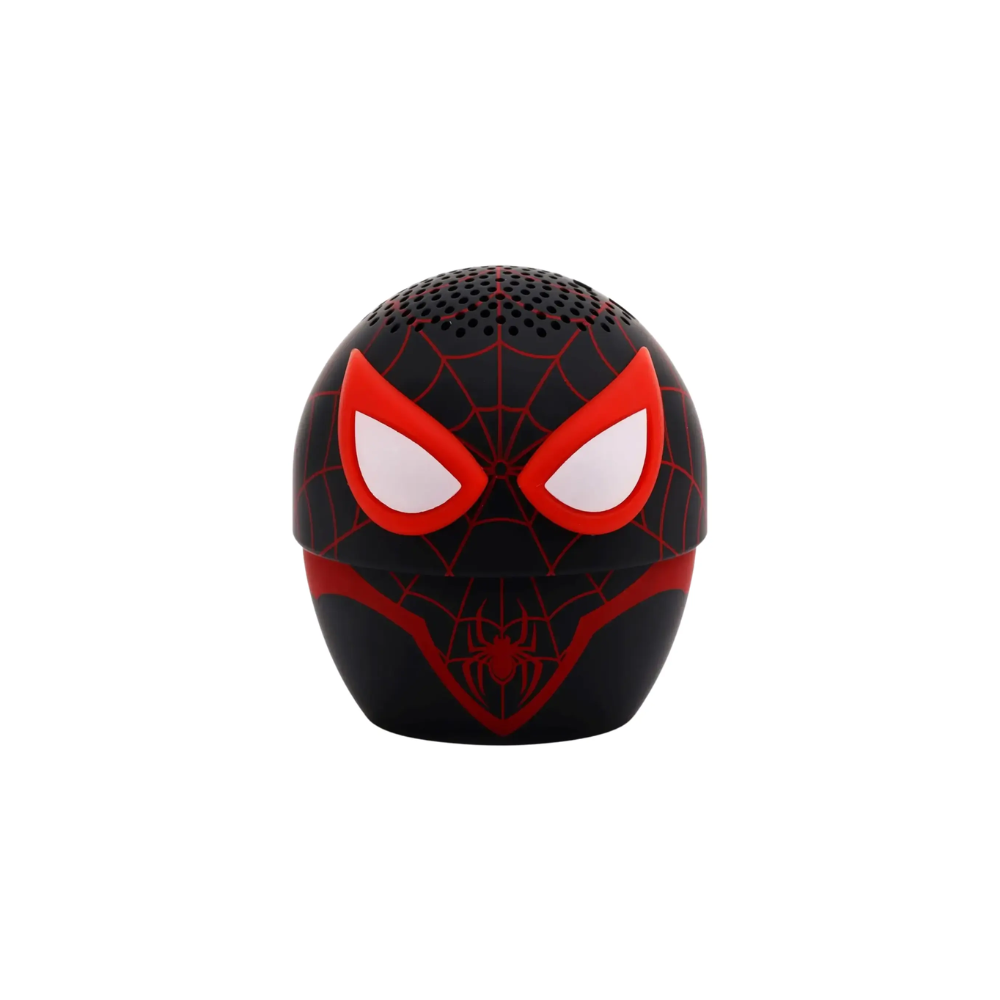 [BITTYMILES/NEW] Mini Bocina Portátil Bitty Boomers Marvel Miles Morales Spider-Man Inalámbrica Bluetooth Negro/Rojo