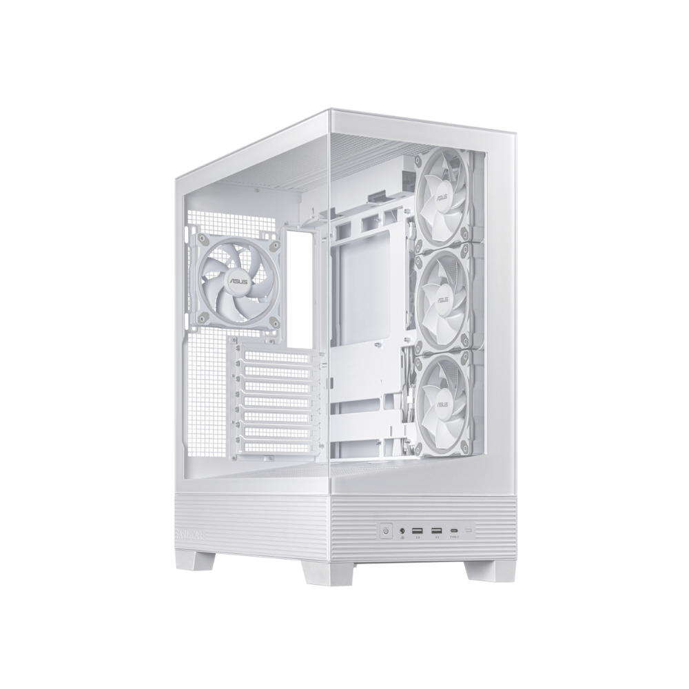 [A31 TG WHITE] Gabinete Gamer ASUS A31 TG White Media Torre ATX Cristal Templado Compatible BTF Malla Mesh Blanco