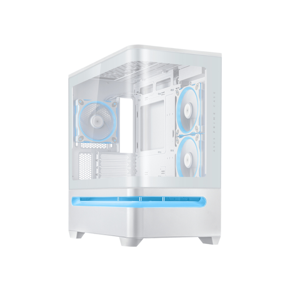 [PRIME AP202 TG ARGB WHITE] Gabinete Gamer ASUS Prime AP202 TG ARGB White Media Torre Cristal Templado Curvo USB Type-C  Sin fuente Blanco