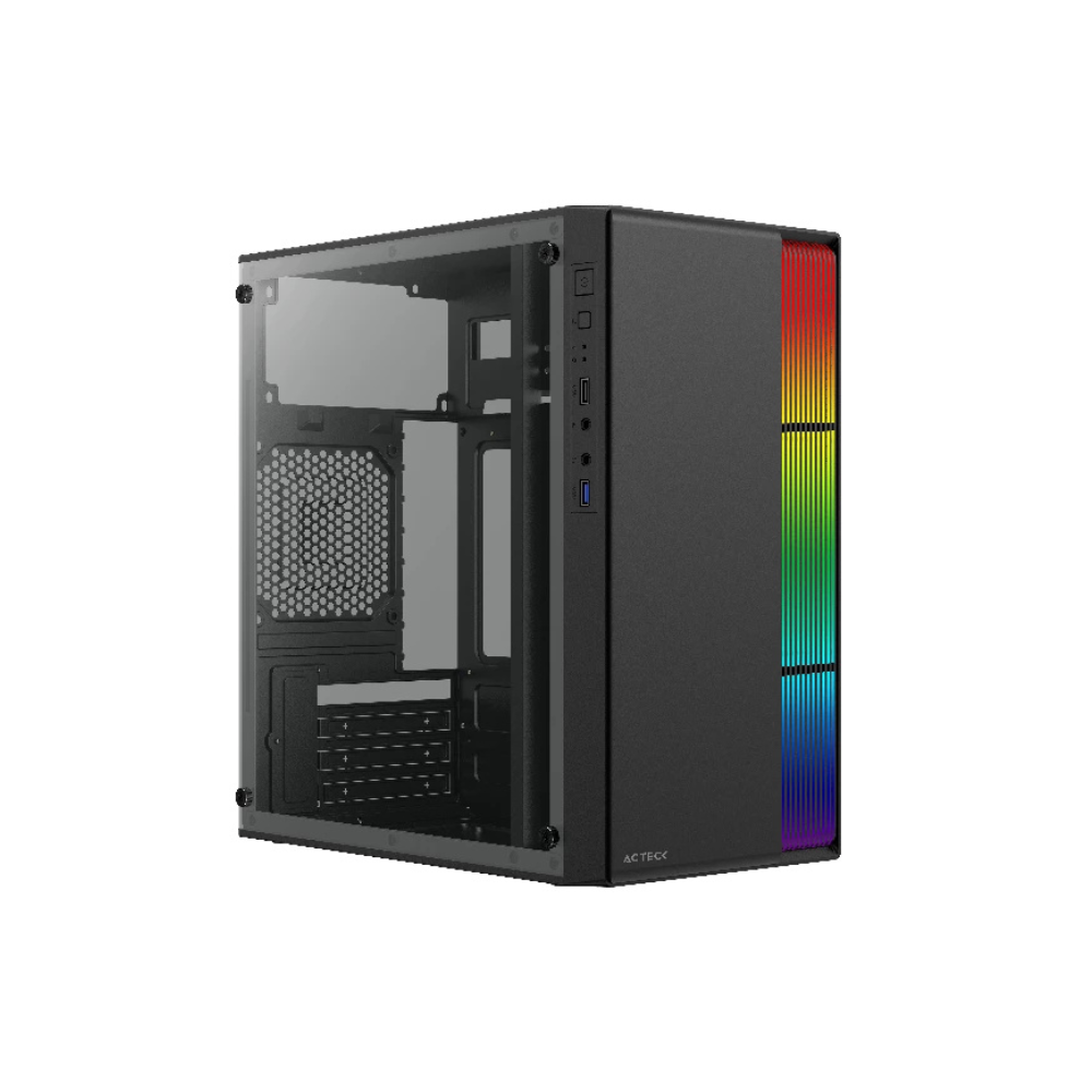 [AC-935753] Gabinete Gamer Acteck Fusion II GI440 Micro ATX Ventana Lateral Incluye Fuente de Poder 500W USB 3.0 Negro