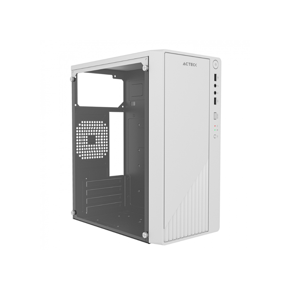 [AC-939522] Gabinete Gamer Acteck Kioto GC220 White Micro ATX Ventana Lateral Incluye Fuente de Poder 500W USB 2.0 Sin ventiladores Blanco