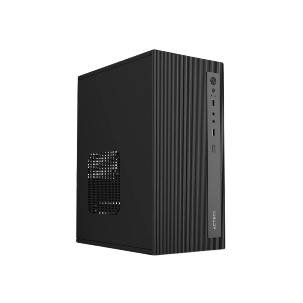 [AC-944571] Gabinete Acteck Performance Mini III GI215M Micro ATX Incluye Fuente de Poder 500W Frente Sólido Metálico Sin ventiladores Negro