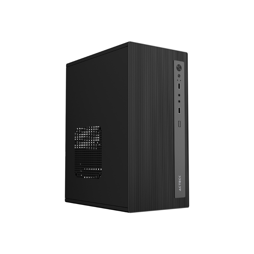 [AC-943802] Gabinete Acteck Zareth GI210F Mini Torre Micro ATX Incluye Fuente de Poder 500W Frente de Plástico Sin Ventiladores Negro
