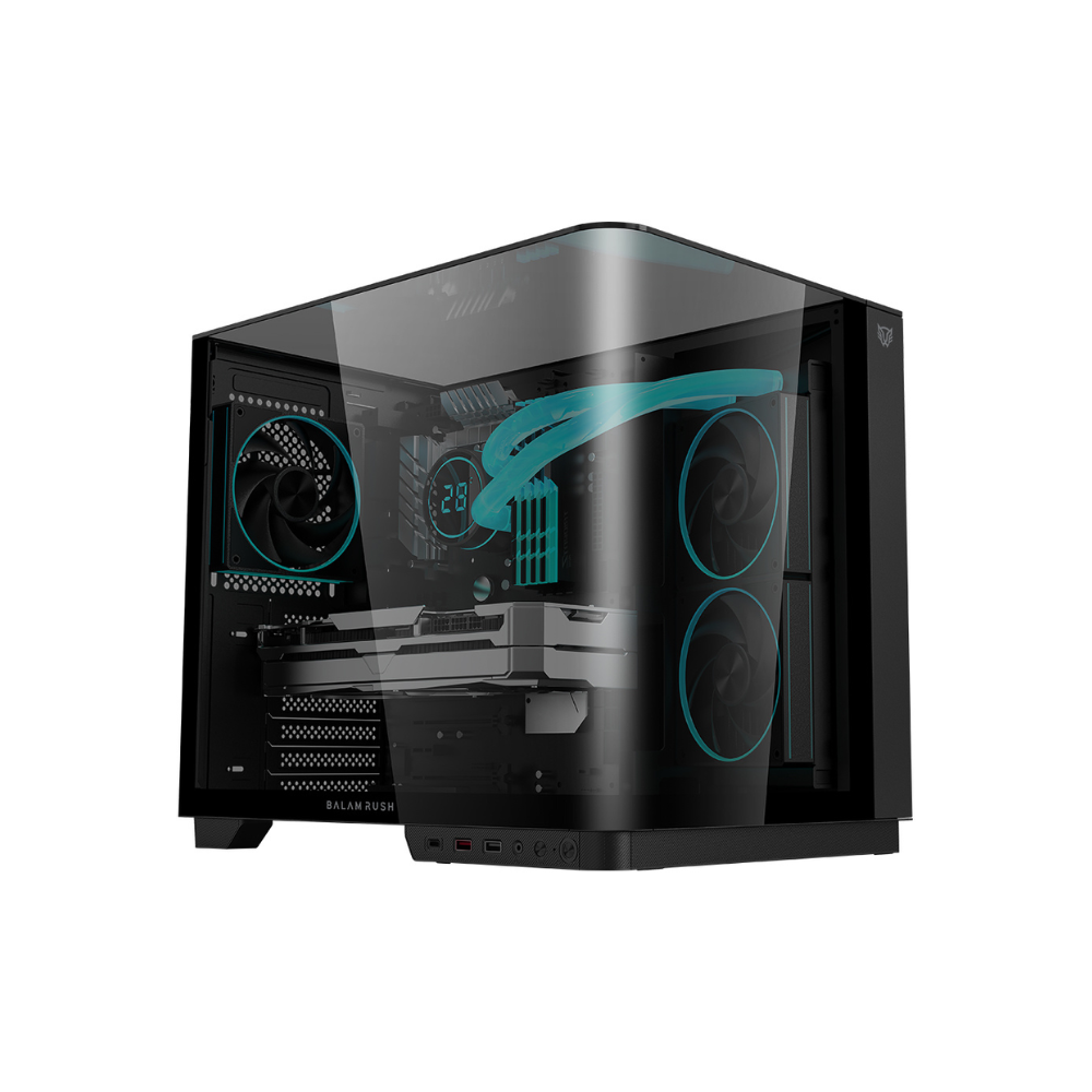 [BR-941570] Gabinete Gamer Balam Rush TANK EXPERT CURVE 6800 ATX Cristal Templado 3 Ventiladores 120mm ARGB USB 3.0 Sin Fuente Negro