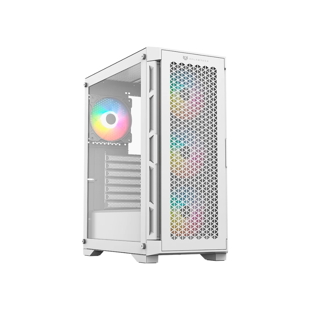 [BR-938846] Gabinete Gamer Balam Rush Carbono Twin Mate 5000 White ATX Cristal Templado 4 Ventiladores RGB USB 3.0 Sin Fuente Blanco