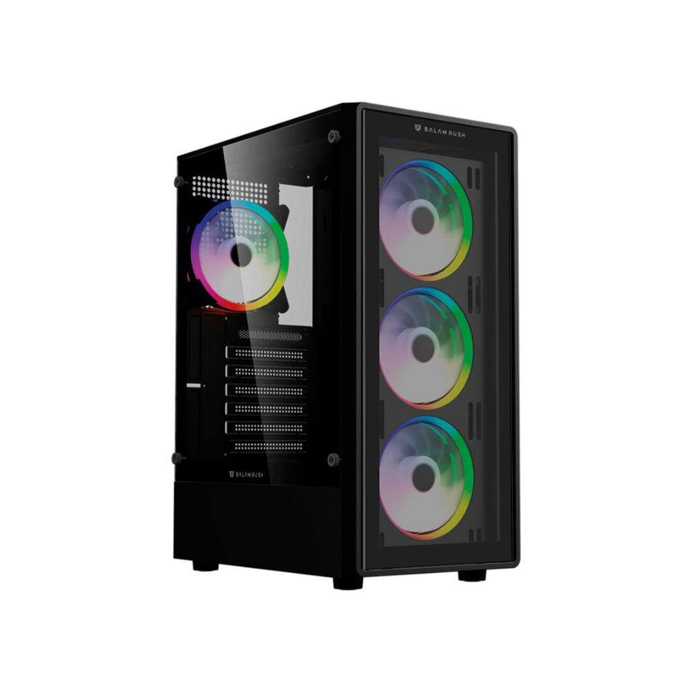 [BR-935968] Gabinete Gamer Balam Rush DragonFly Crystal GM745 ATX Cristal Templado 4 Ventiladores RGB USB 3.0 Sin Fuente Negro