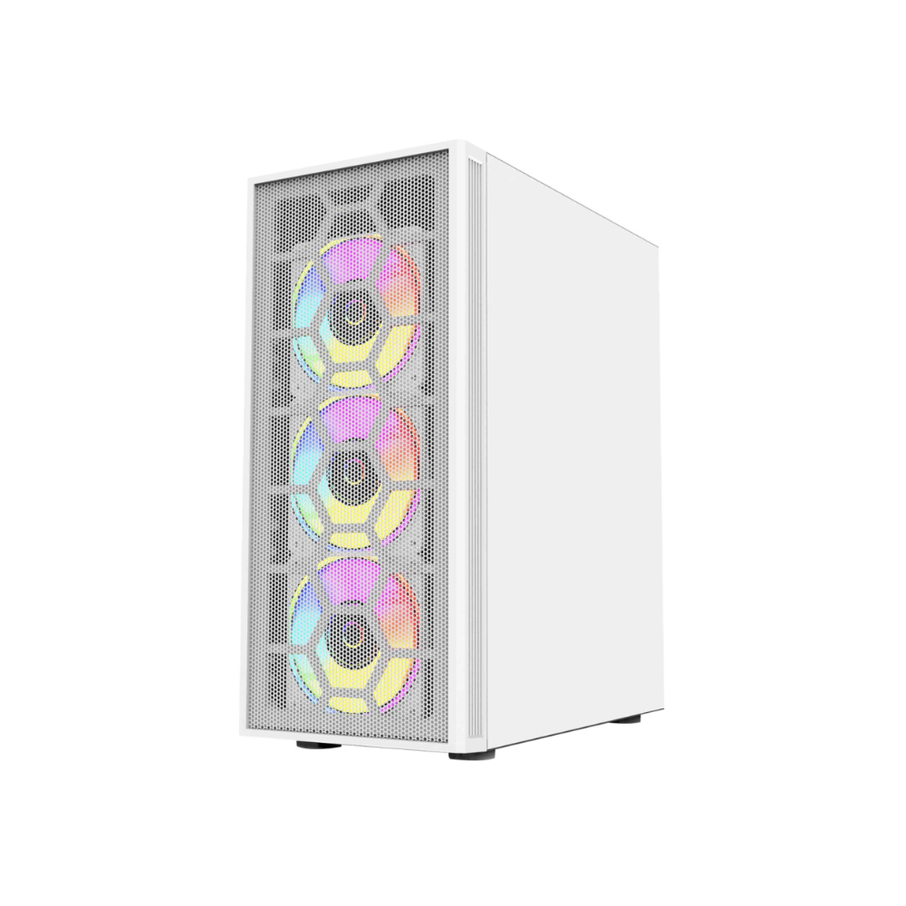[BR-935999] Gabinete Gamer Balam Rush DRAGONFLY PERFORM AIRCOOL GM590AW White ATX Cristal Templado 4 Ventiladores USB 3.0 Sin Fuente Blanco