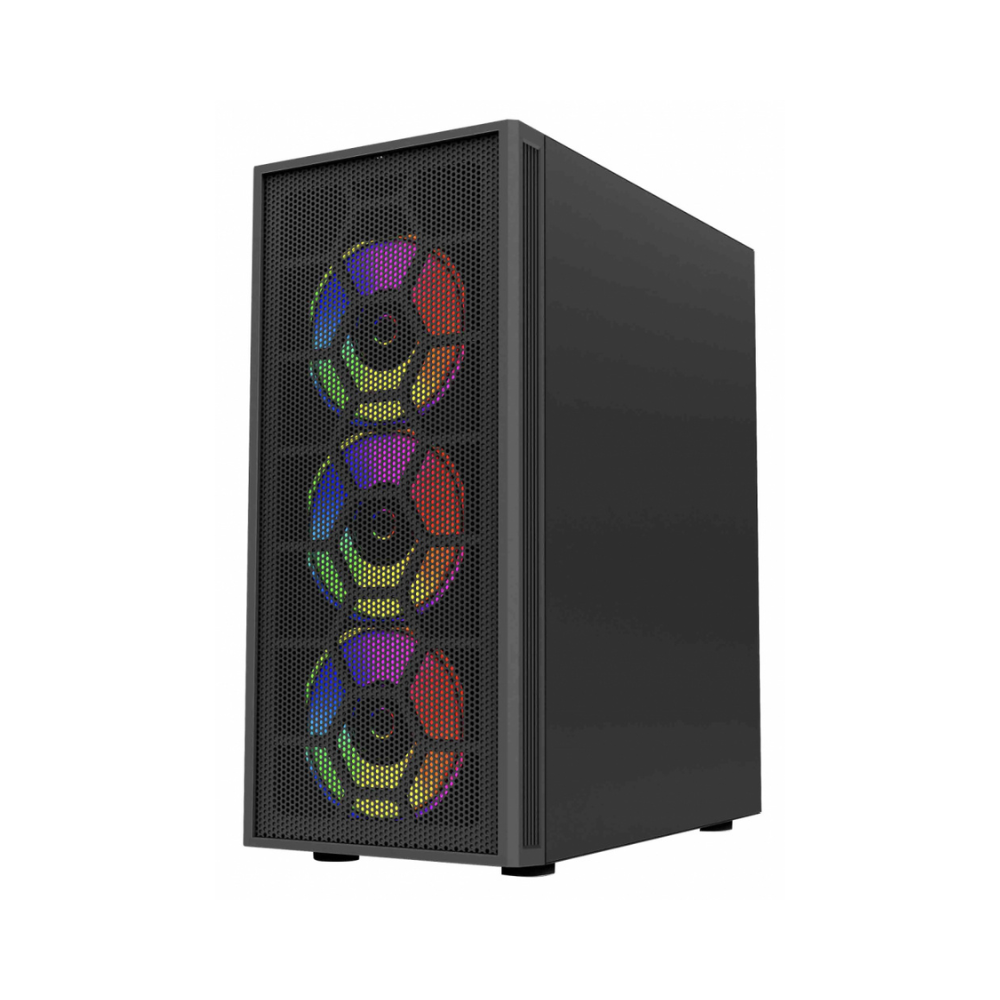 [BR-935982] Gabinete Gamer Balam Rush DragonFly II Mesh GM740 ATX Cristal Templado Frente Malla 4 Ventiladores RGB USB 3.0 Sin Fuente Negro