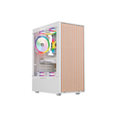 [BR-943970] Gabinete Gamer Balam Rush Dragonfly Wood GM580 White ATX Cristal Templado Frente Madera 4 Ventiladores ARGB USB 3.0 Sin Fuente Blanco