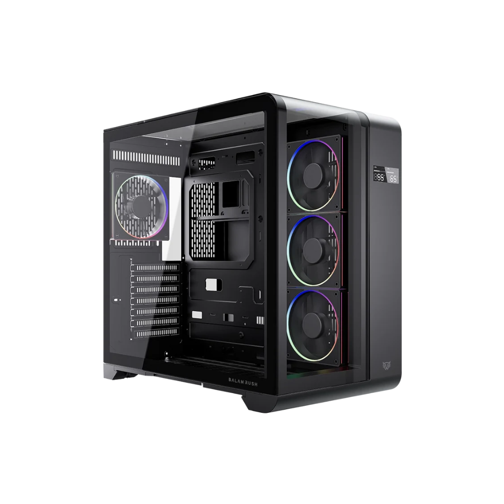 [BR-941594] Gabinete Gamer Balam Rush Tank Expert Curve 7400 ATX Cristal Templado 4 Ventiladores USB 3.0 Sin Fuente Negro