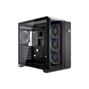 [BR-941594] Gabinete Gamer Balam Rush Tank Expert Curve 7400 ATX Cristal Templado 4 Ventiladores USB 3.0 Sin Fuente Negro