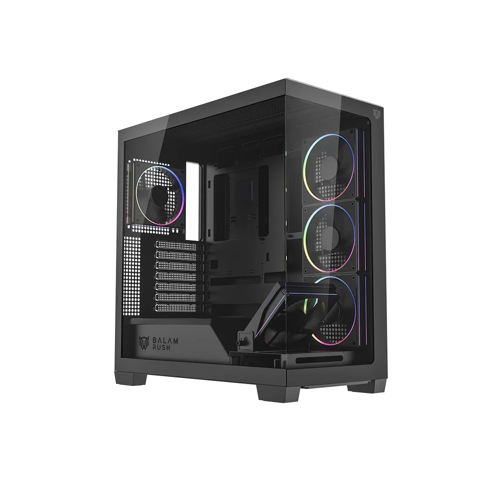 [BR-941471] Gabinete Gamer Balam Rush Tank Polar 7900 ATX Cristal Templado 5 Ventiladores USB 3.0 Sin Fuente Negro