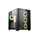 [BR-935944] Gabinete Gamer Balam Rush Tank Pro GM930 Legend Series Micro ATX Cristal Templado 4 Ventiladores ARGB USB 3.0 Sin Fuente Negro