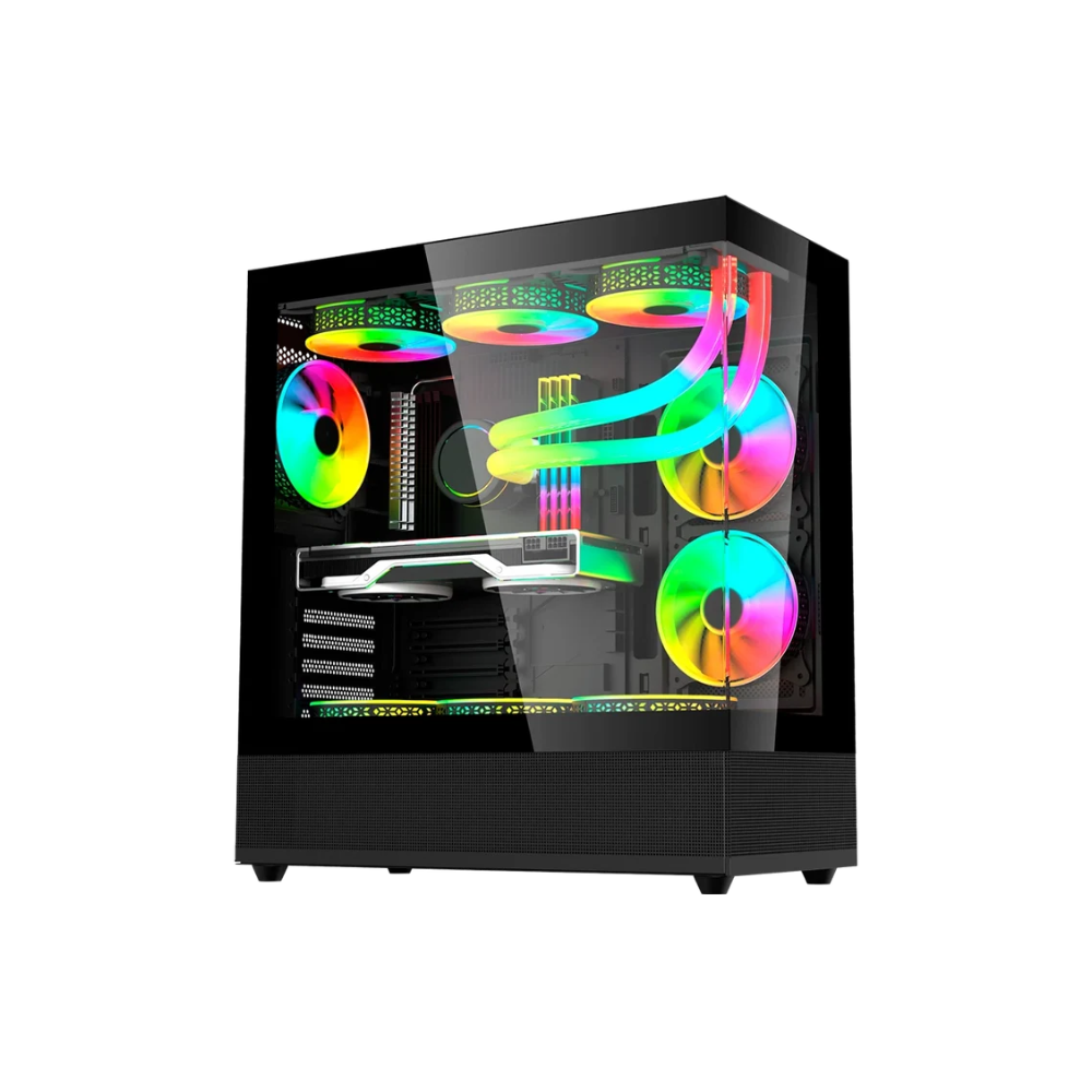 [BR-938723] Gabinete Gamer Balam Rush Tank Super 9200 TB ATX Cristal Templado 3 Ventiladores RGB USB 3.0 Sin Fuente Negro