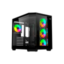 [BR-938679] Gabinete Gamer Balam Rush Tank Super 9600 TB ATX Cristal Templado 3 Ventiladores RGB USB 3.0 Sin Fuente Negro