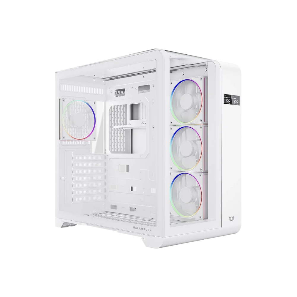 [BR-941600] Gabinete Gamer Balam Rush Tank Expert Curve 7400 White ATX Cristal Templado 4 Ventiladores USB 3.0 Sin Fuente Blanco