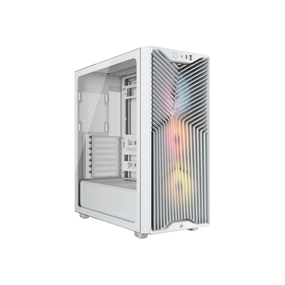 [CC-9011345-WW] Gabinete Gamer CORSAIR 3200D RS ARGB White CC-9011296-WW ATX Cristal Templado 3 Ventiladores RS120 ARGB USB-C Sin Fuente Blanco