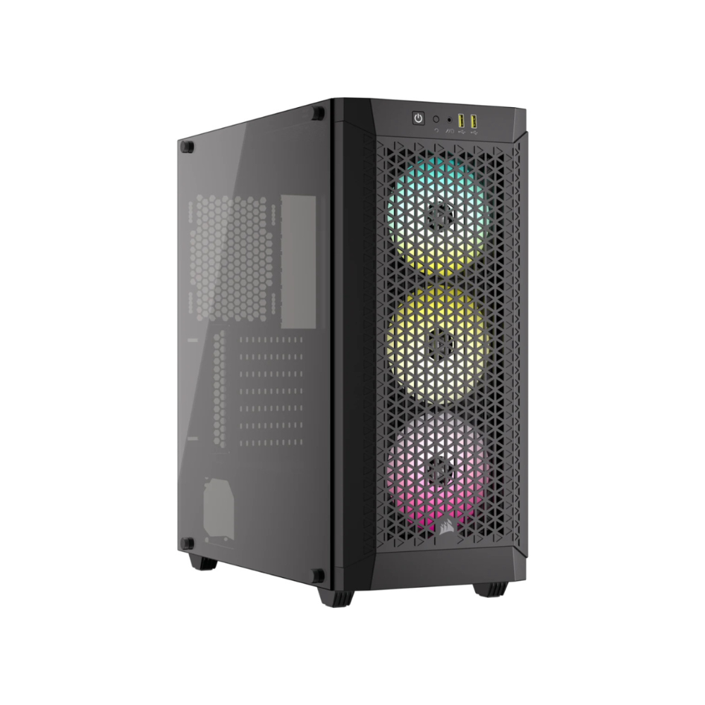 [CC-9011272-WW] Gabinete Gamer CORSAIR 480T RGB AIRFLOW Black ATX Cristal Templado 3 Ventiladores ARGB Mesh USB 3.2 Sin Fuente Negro