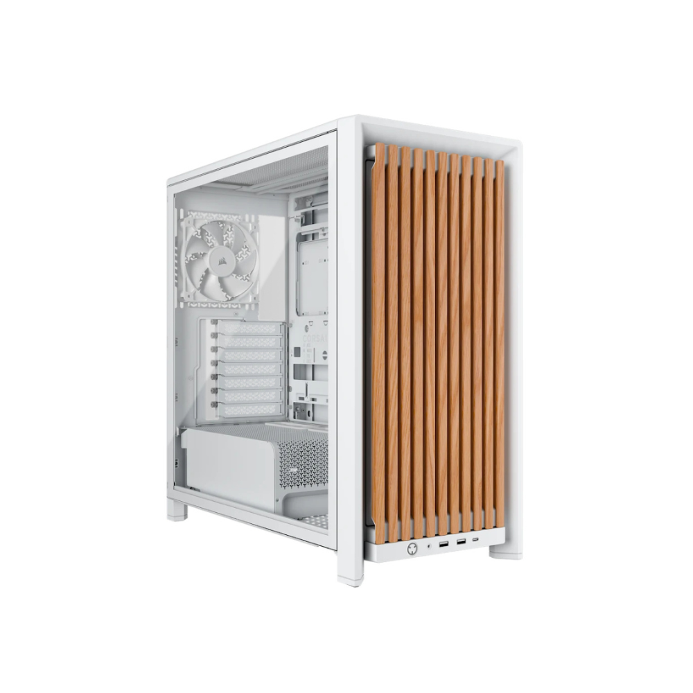 [CC-9011341-WW] Gabinete Gamer CORSAIR Frame 4000D Wood RS ATX Cristal Templado Acabado Roble USB-C Sin Fuente Blanco