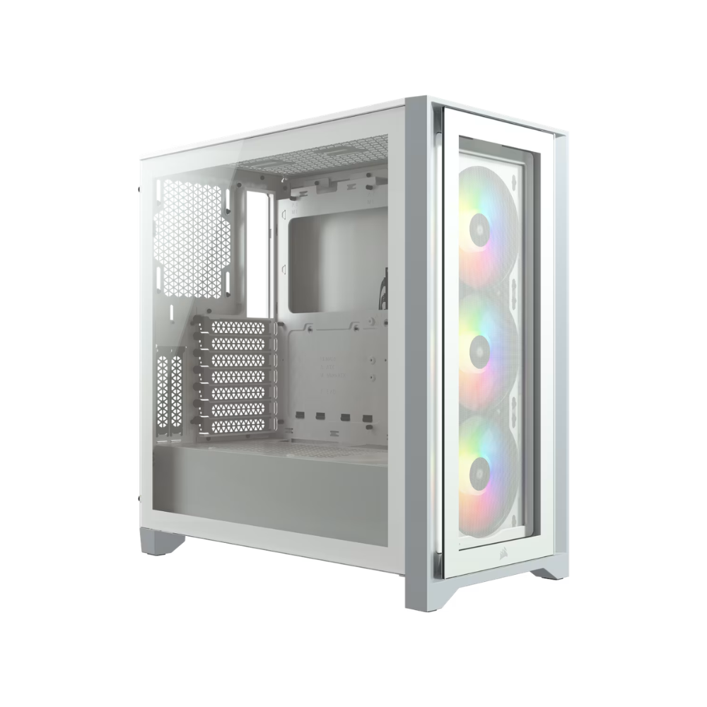 [CC-9011205-WW] Gabinete Gamer CORSAIR iCUE 4000X RGB White ATX Cristal Templado 3 Ventiladores SP120 RGB Elite USB-C Sin Fuente Blanco