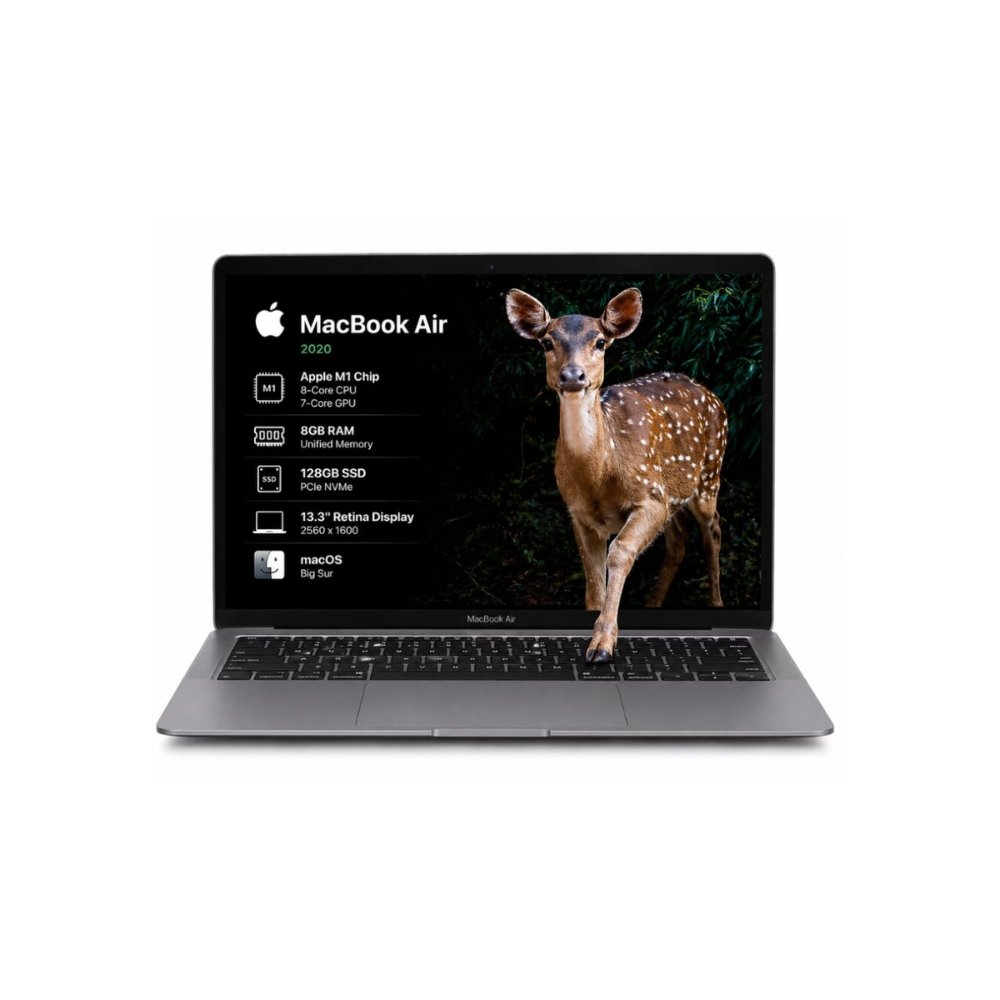 [A2337SPG20-C-M187-8-S128-GRB/RFB] Laptop Apple MacBook Air 13.3" Retina (2020) Chip M1 8GB RAM 128GB SSD Space Grey Reacondicionada Grado B