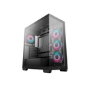 [R-CG580-BKADA4-G-1] Gabinete DeepCool CG580 4F Midi-Tower Cristal Templado Panorámico 4 Ventiladoras ARGB Negro