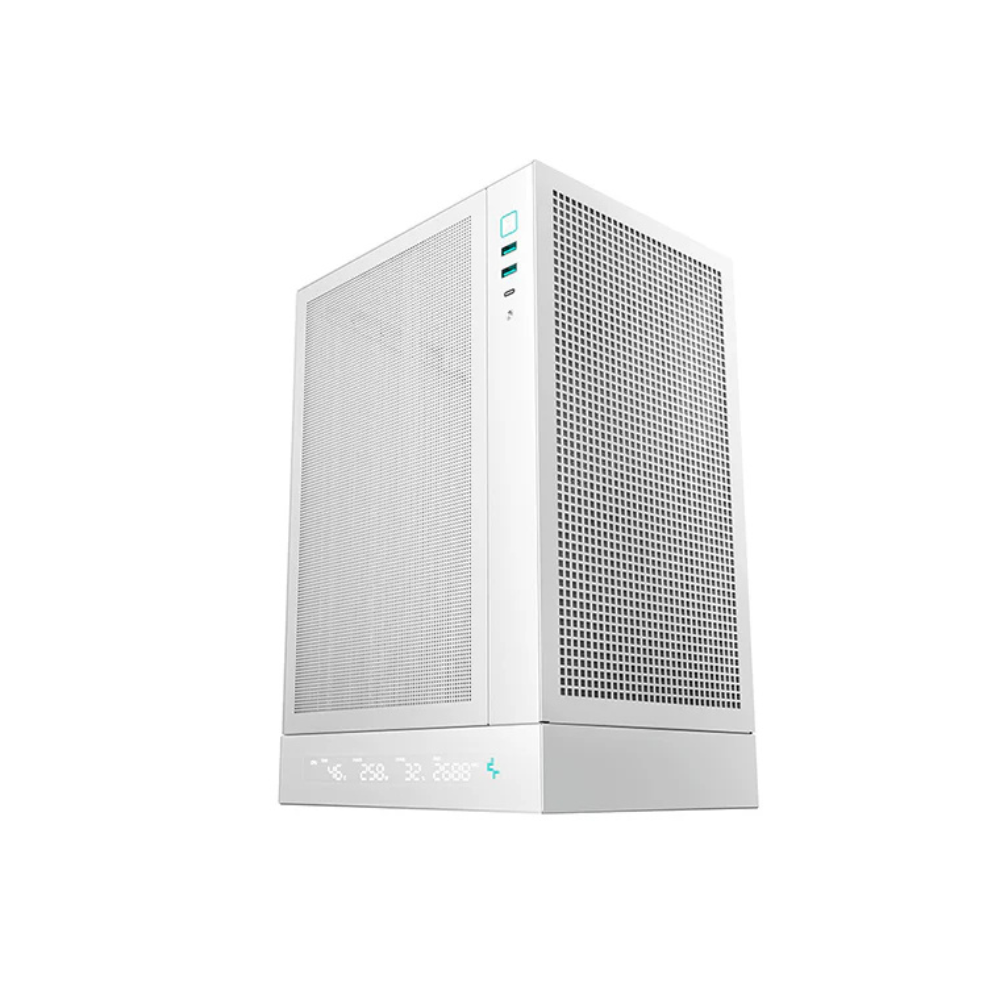 [R-CH170-WHNPI0D-G-1] Gabinete DeepCool CH170 Digital Mini-ITX Pantalla Digital Panel Malla Sin Ventiladores Blanco
