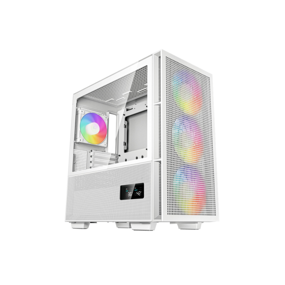 [R-CH560-WHAPE4D-G-1] Gabinete DeepCool CH560 DIGITAL WH Midi-Tower Pantalla Digital Cristal Templado 3 Ventiladores ARGB Blanco