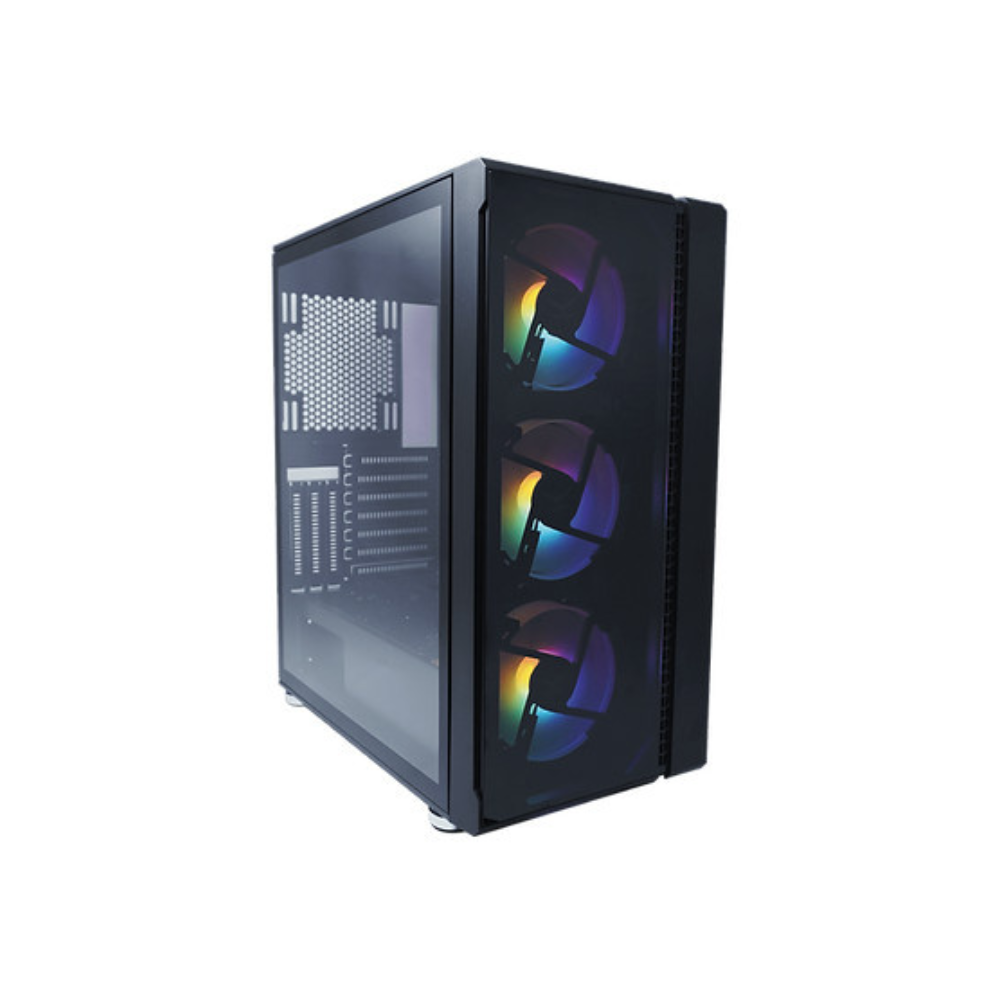 [EV-1021] Gabinete Evotec EV-1021 Midi-Tower Cristal Templado 3x Ventiladores RGB Negro