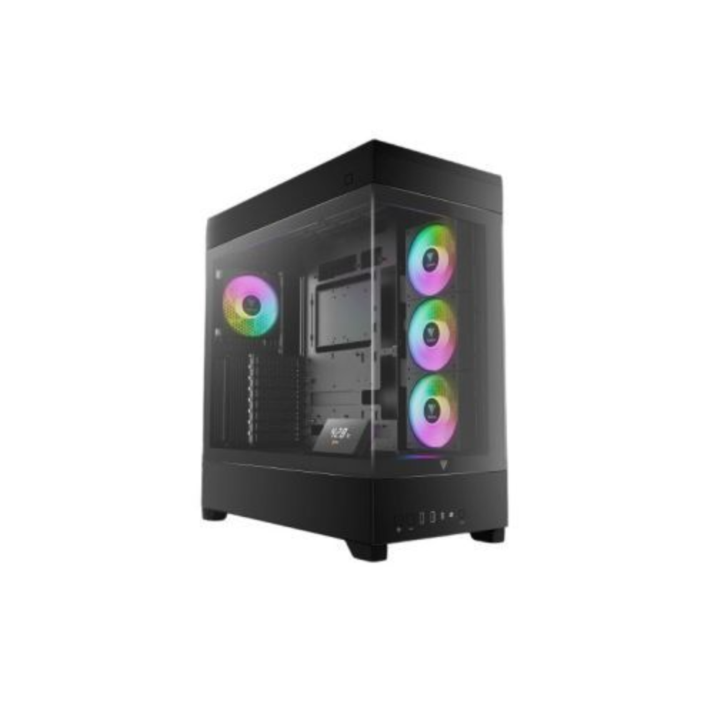 [GD-ATLAS P1] Gabinete Gamdias ATLAS P1 Midi-Tower Cristal Templado Panorámico  4 Ventiladores ARGB Negro