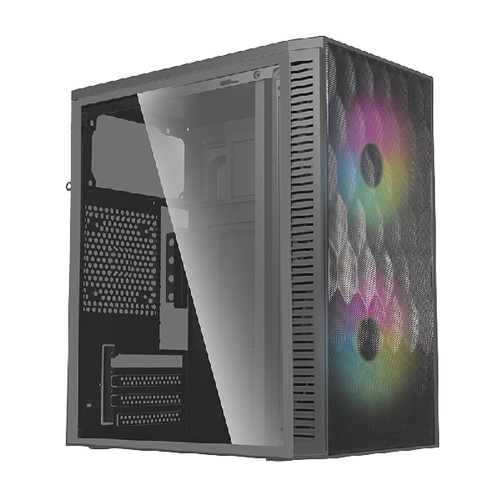 [AC-935838] Gabinete Acteck Fuji Gc47, Panel Lateral, Frontal Malla, 500w, 2x Ventiladores Rgb, Negro