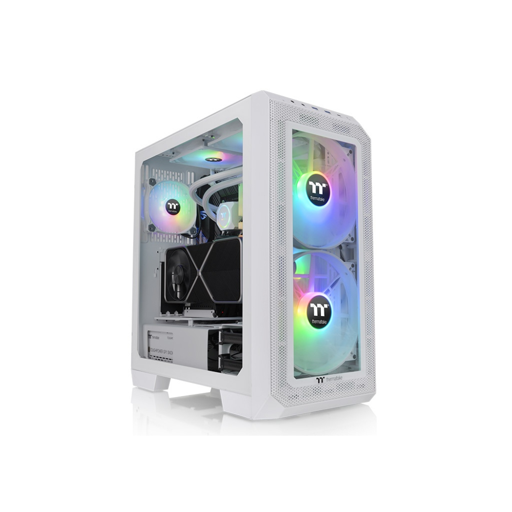 [CA-1P6-00M6WN-00] Gabinete Thermaltake View 300 MX Snow Midi-Tower Cristal Templado E-ATX Sin Fuente 3x Ventiladores ARGB Blanco