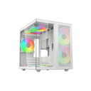 [XZGAMC1W] Gabinete XZEAL CXi1 Cubo Micro-ATX Cristal Templado Sin Fuente 3x Ventiladores Blanco