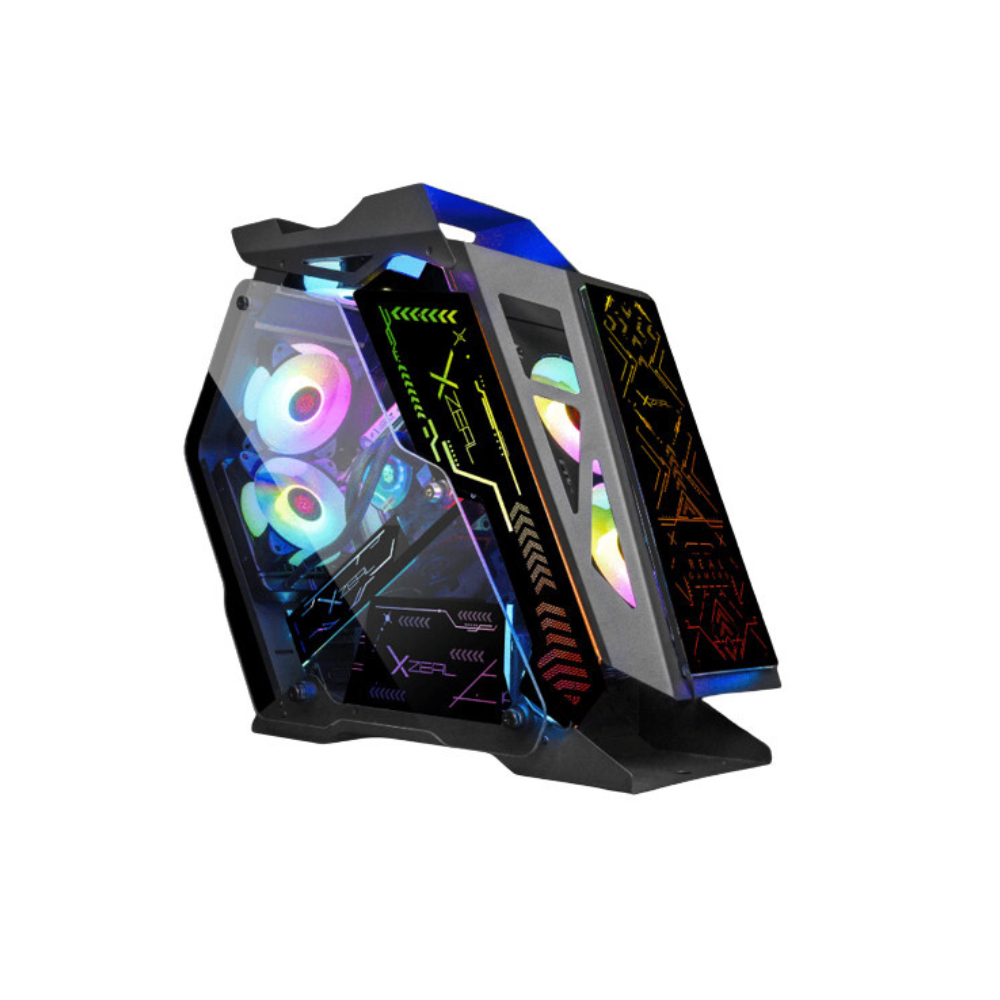[XZGAIRRGBB] Gabinete XZEAL IR02 Midi-Tower Cristal Templado Micro-ATX Sin Fuente 4x Ventiladores RGB Negro