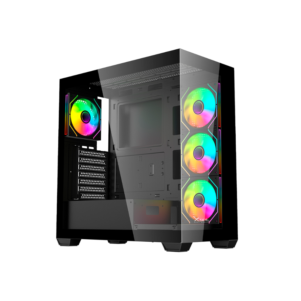 [XZCGB08B] Gabinete XZEAL YRDEN XZ140 Mid Tower Cristal Templado ATX Sin Fuente 4x Ventiladores RGB Negro