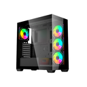 [XZCGB08B] Gabinete XZEAL YRDEN XZ140 Mid Tower Cristal Templado ATX Sin Fuente 4x Ventiladores RGB Negro