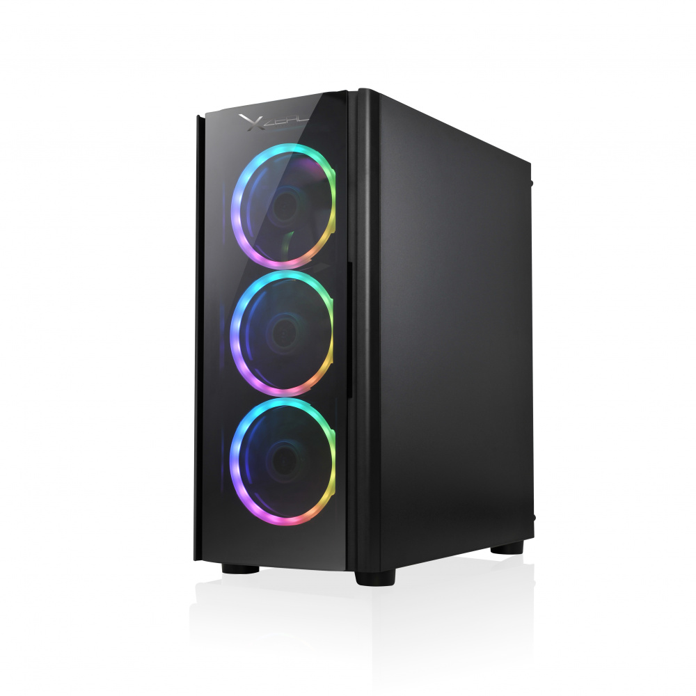 [XZCGB12B] Gabinete XZEAL XZ110 Mid Tower Cristal Templado ATX Sin Fuente 3x Ventiladores Negro