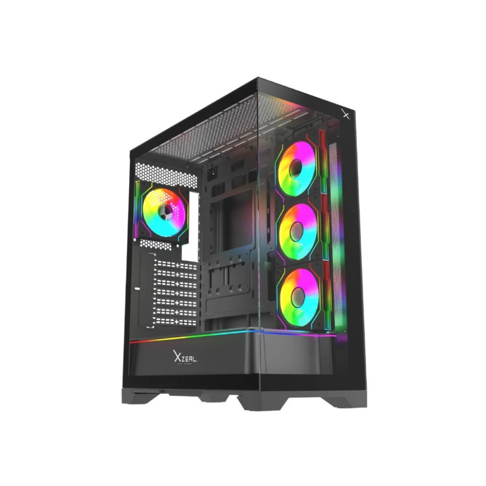 [XZGAEX1B] Gabinete XZEAL XZ160 Full Tower Cristal Templado E-ATX Sin Fuente 4x Ventiladores Negro