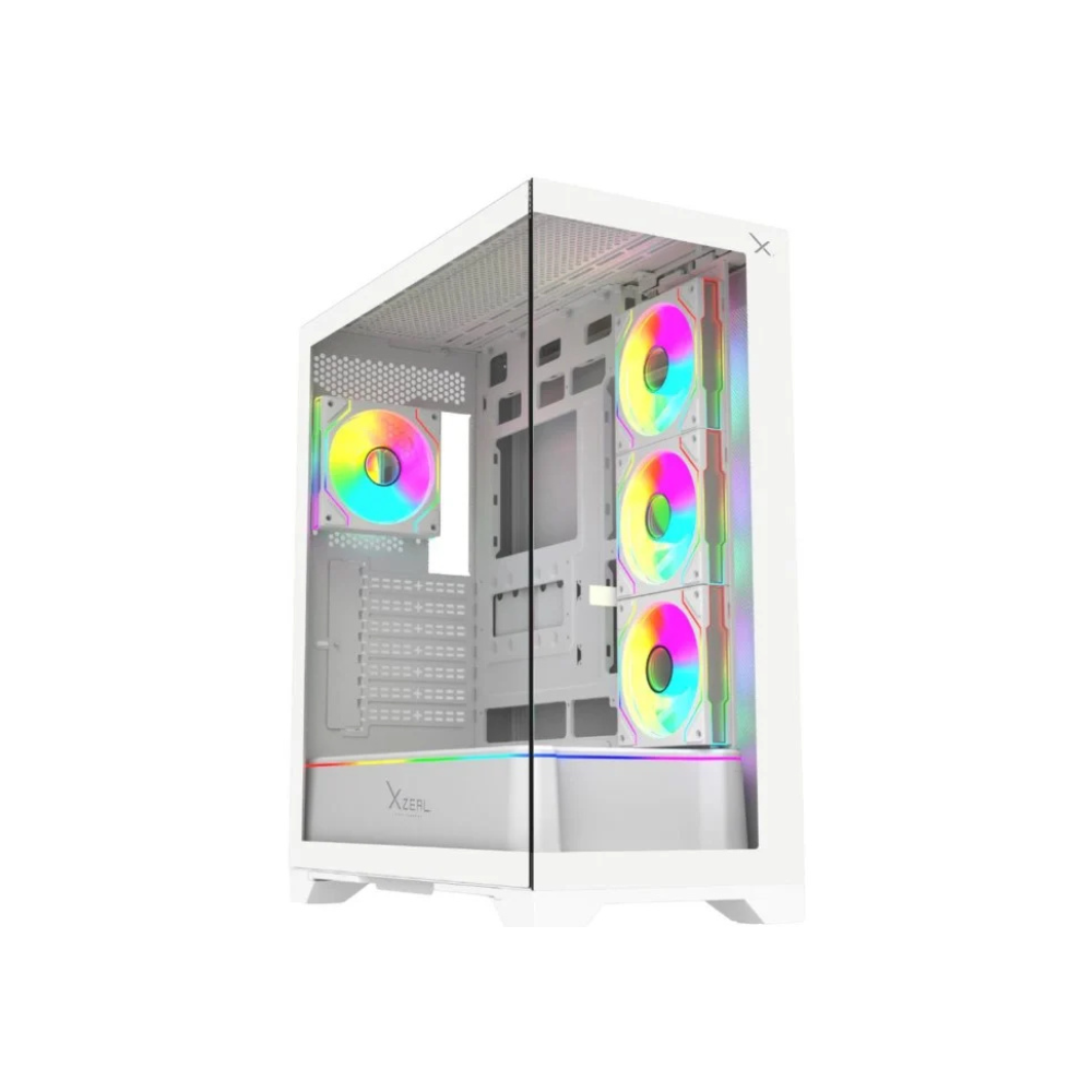 [XZGAEX1W] Gabinete XZEAL XZ160 Full Tower Cristal Templado E-ATX Sin Fuente 4x Ventiladores Blanco