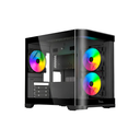 [XZGAMC3B] Gabinete XZEAL XZGAMC3B Cubo Vidrio Curvo Panorámico Micro-ATX Sin Fuente 3x Ventiladores Negro
