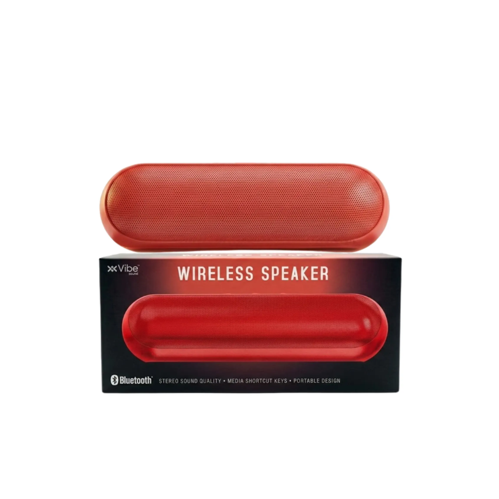 [DG-478-ASST/RED/NEW] Bocina Portátil Inalámbrica Vibe Estéreo Bluetooth Recargable Rojo